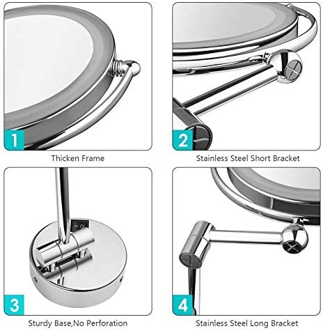 LCARY 10X Magnifying Wall Mounted Makeup Mirror