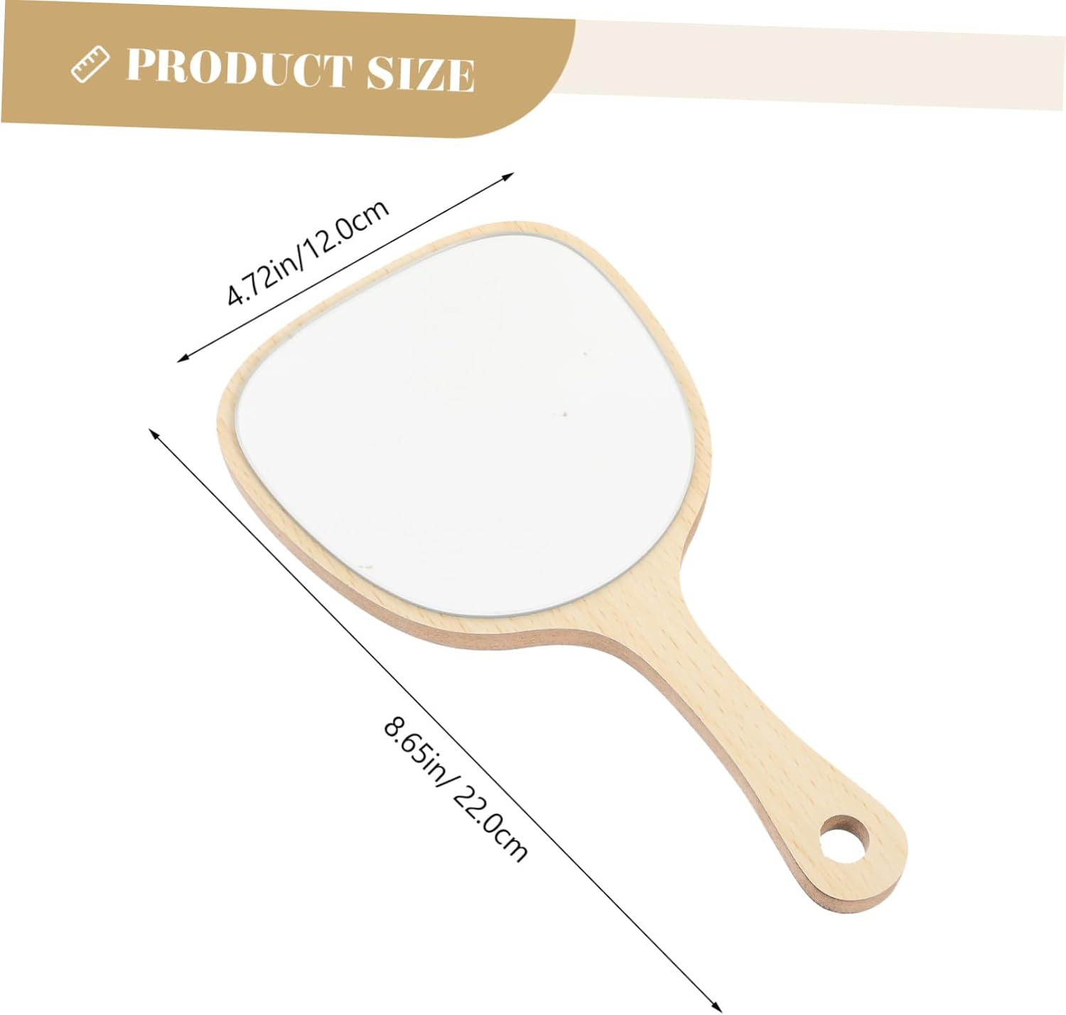 Portable Wooden Handle Mirror for Travel and Home Use 1