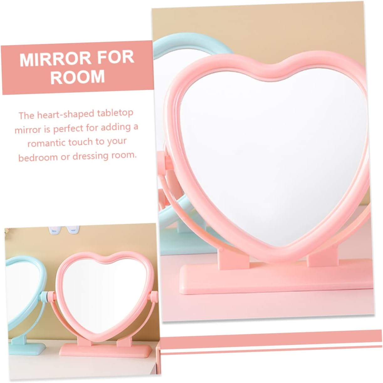 WRITWAA Heart Shaped Double Sided Vanity Mirror