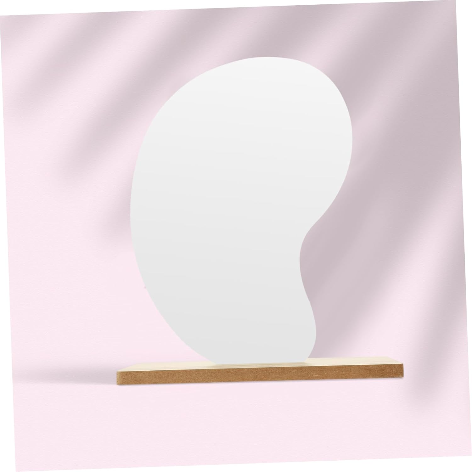VINTORKY Frameless Wooden Stand Makeup Mirror 1