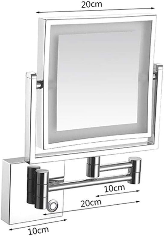 DEIHGE 3X Magnifying Wall Mount Vanity Mirror with LED Light 360 Swivel