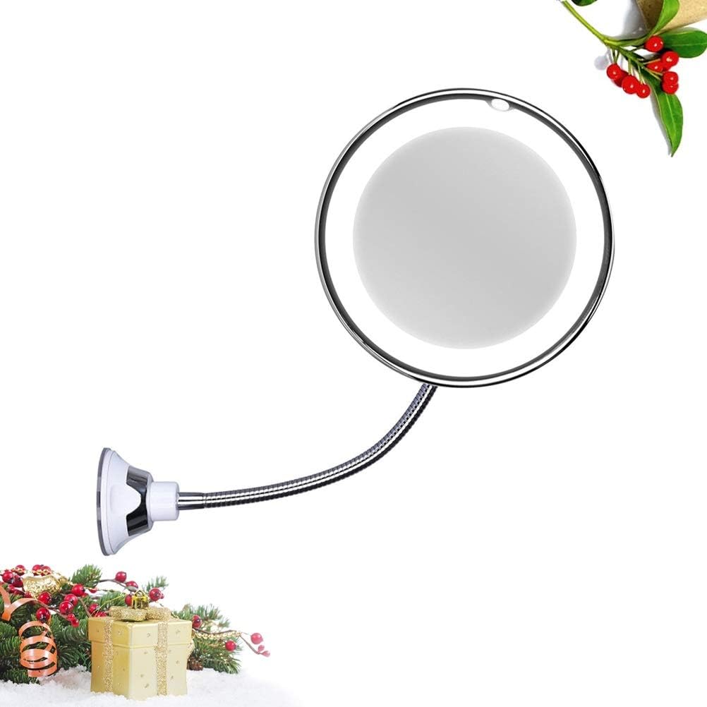 AMHIL 10X Magnifying LED Makeup Mirror with Suction