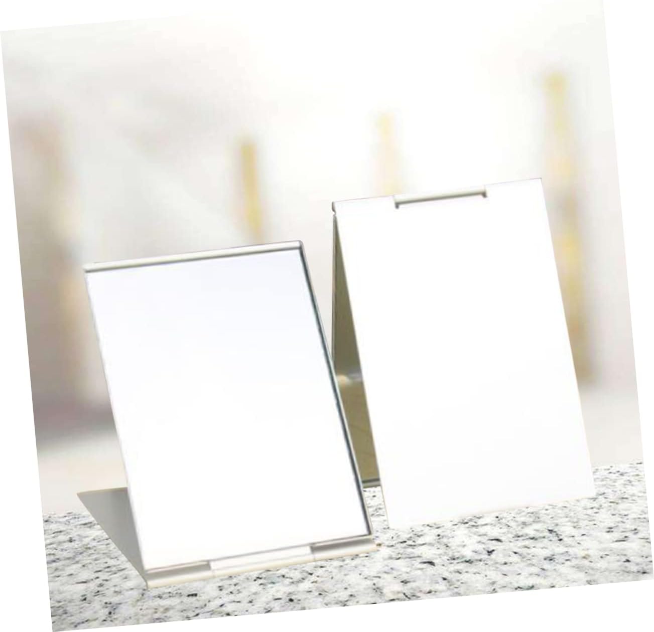 BESTYASH 2pcs Ultra Thin Aluminum Makeup Mirrors