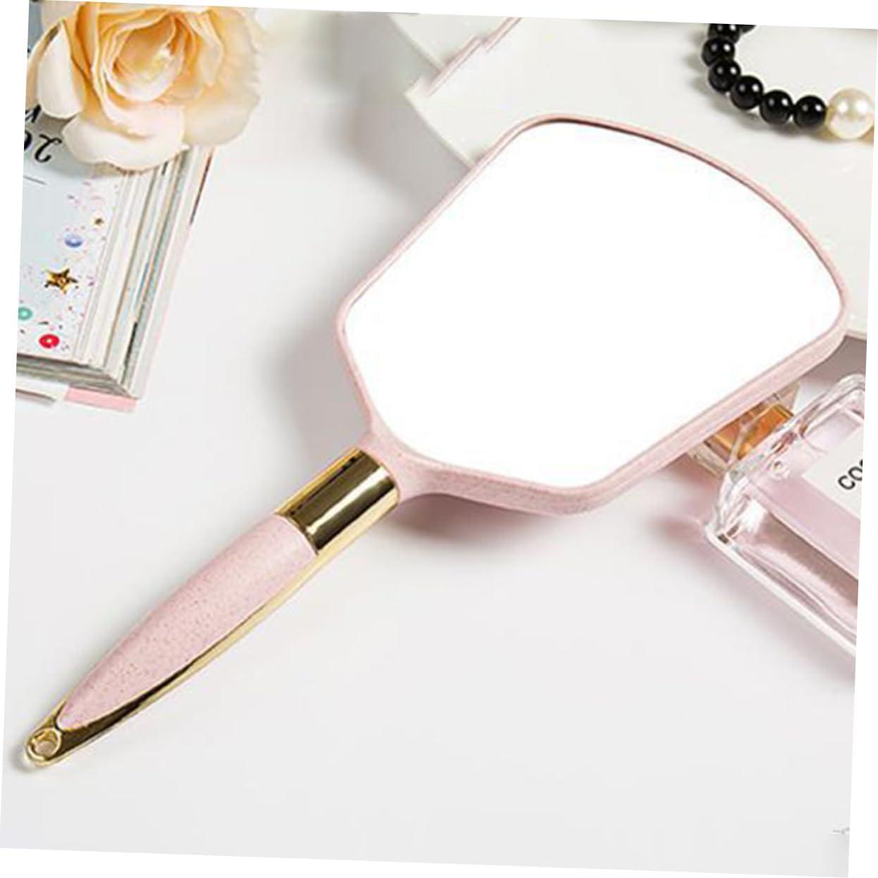 PLAFOPE Handheld Mirror with Handle Lightweight Portable Vanity Makeup Mirror