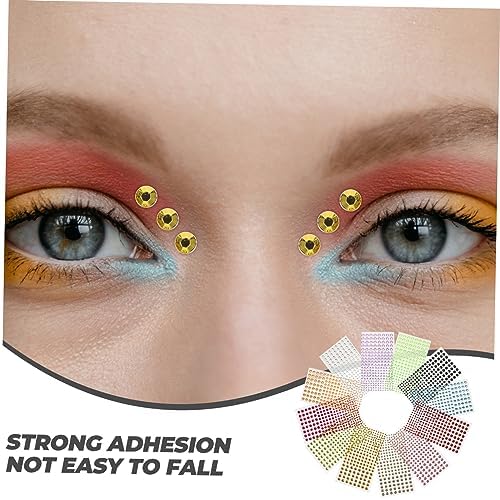 Didiseaon 3 Sets Self Adhesive Face Rhinestones