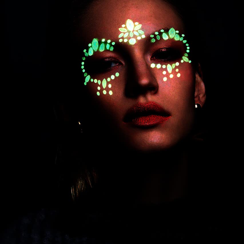 Glow in The Dark Face Jewels for Festivals and Raves
