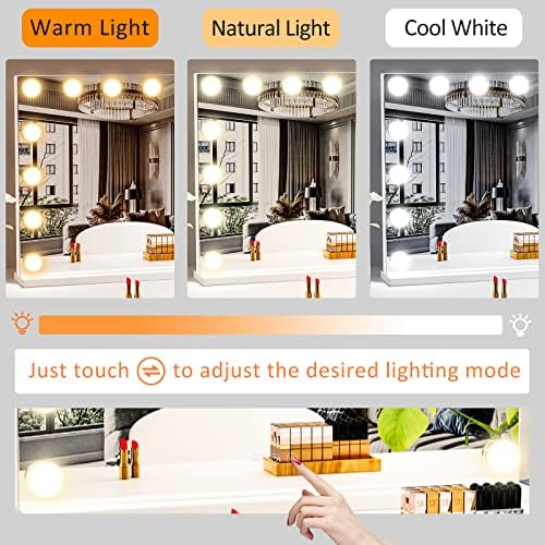 Vanity Mirror with 15 LED Makeup Lights and USB Charging Gold