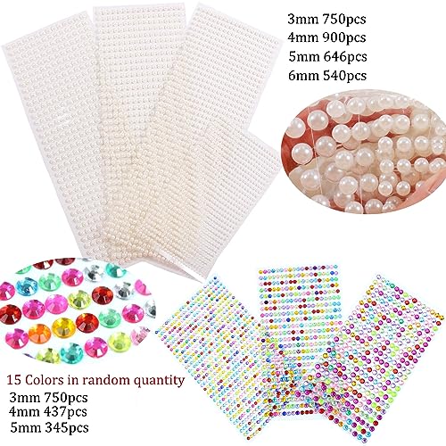 LAPOHI 4368 Pcs Rainbow Rhinestones Face Gems for Makeup Eyes