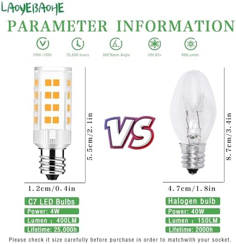 2Pack LED Makeup Mirror Bulbs 20W Warm White 3000K