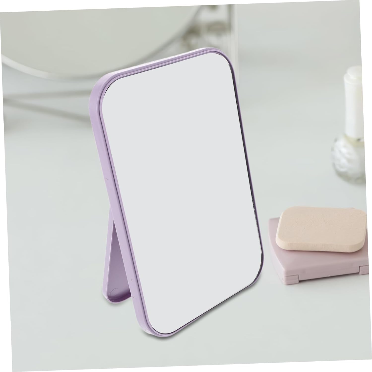 2pcs Lightweight Freestanding Vanity Mirror for Desk and Travel Use 1
