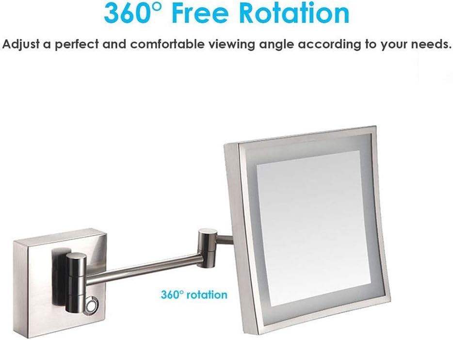 LCARY Wall Mounted Makeup Mirror with 3X Magnification and Lights