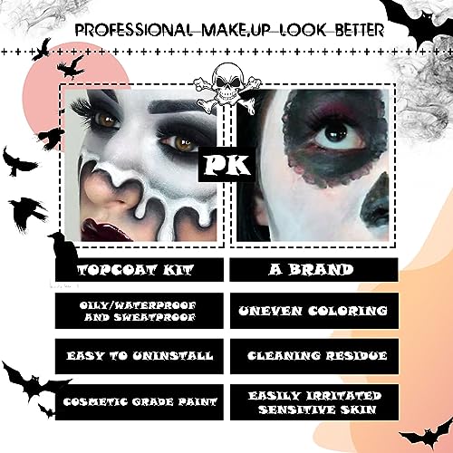 Felico Halloween Black White Face Paint Kit
