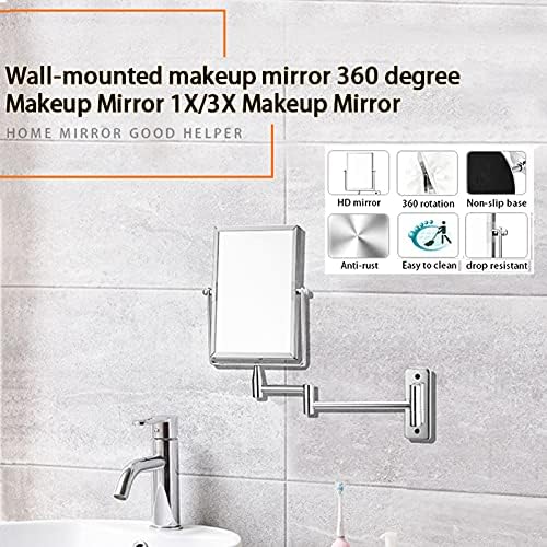 3X Magnifying Wall Vanity Mirror with Extendable Arm 1