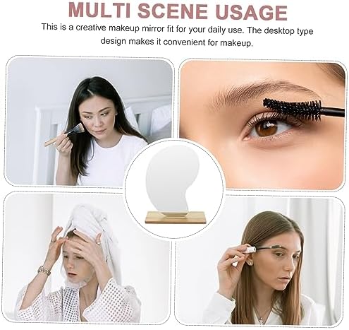 ERINGOGO Desktop Makeup Mirror with Wooden Base