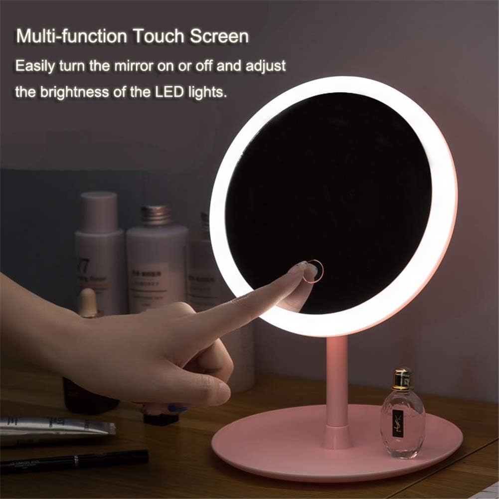 Rechargeable Lighted Makeup Mirror with 3 Bright Levels and Touch Screen