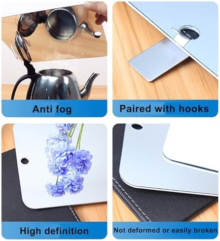 WAURCSY Fogless Shower Mirror 2PCS Set