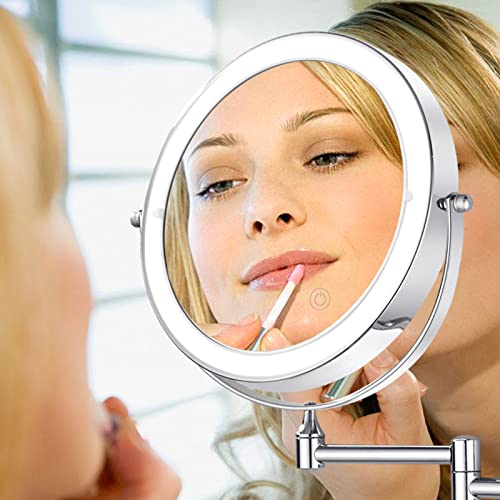 Nicesail 8-Inch LED Wall Makeup Mirror with 7X Magnification