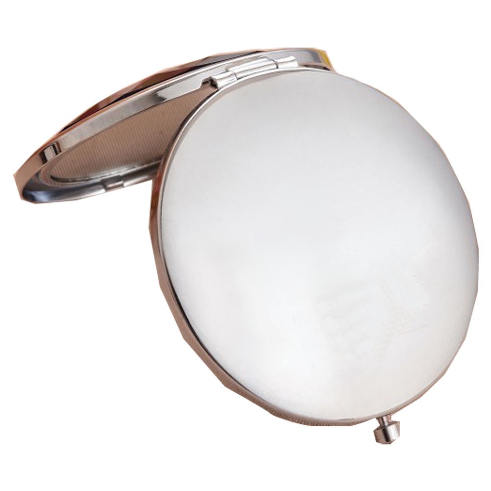 KOLIGHT Mini Portable Metal Fold Double-Sided Makeup Mirror Pink