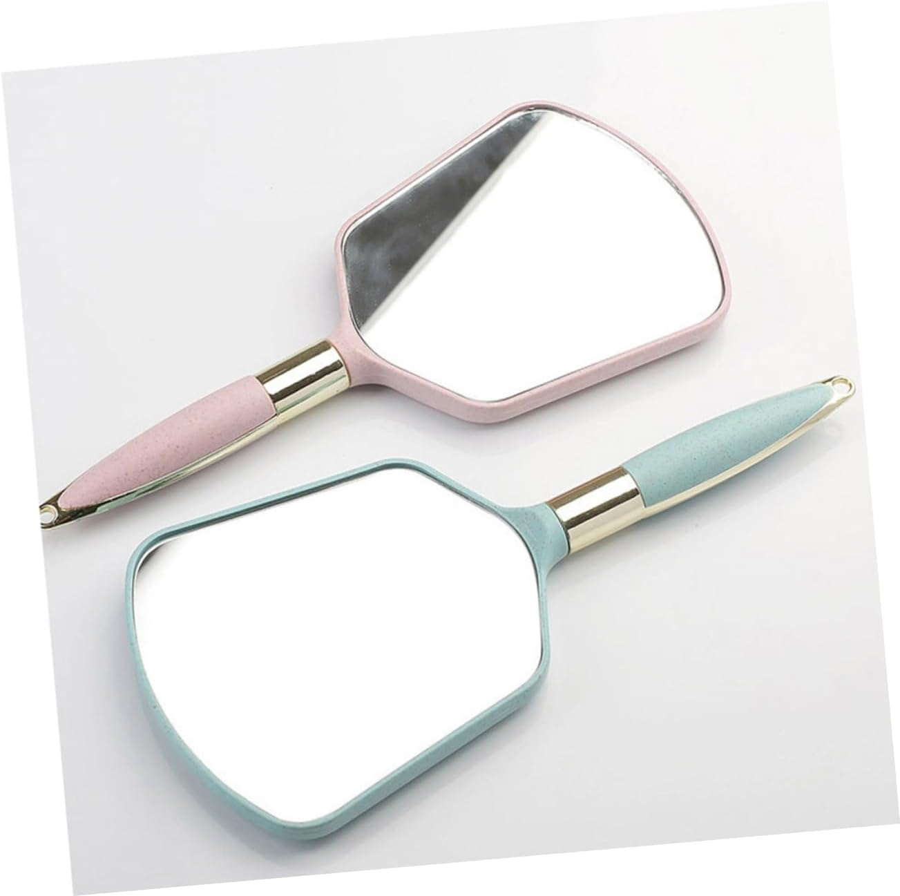 VINTORKY Ergonomic Handle Makeup Mirror Travel Portable Wall-Mounted with Hook