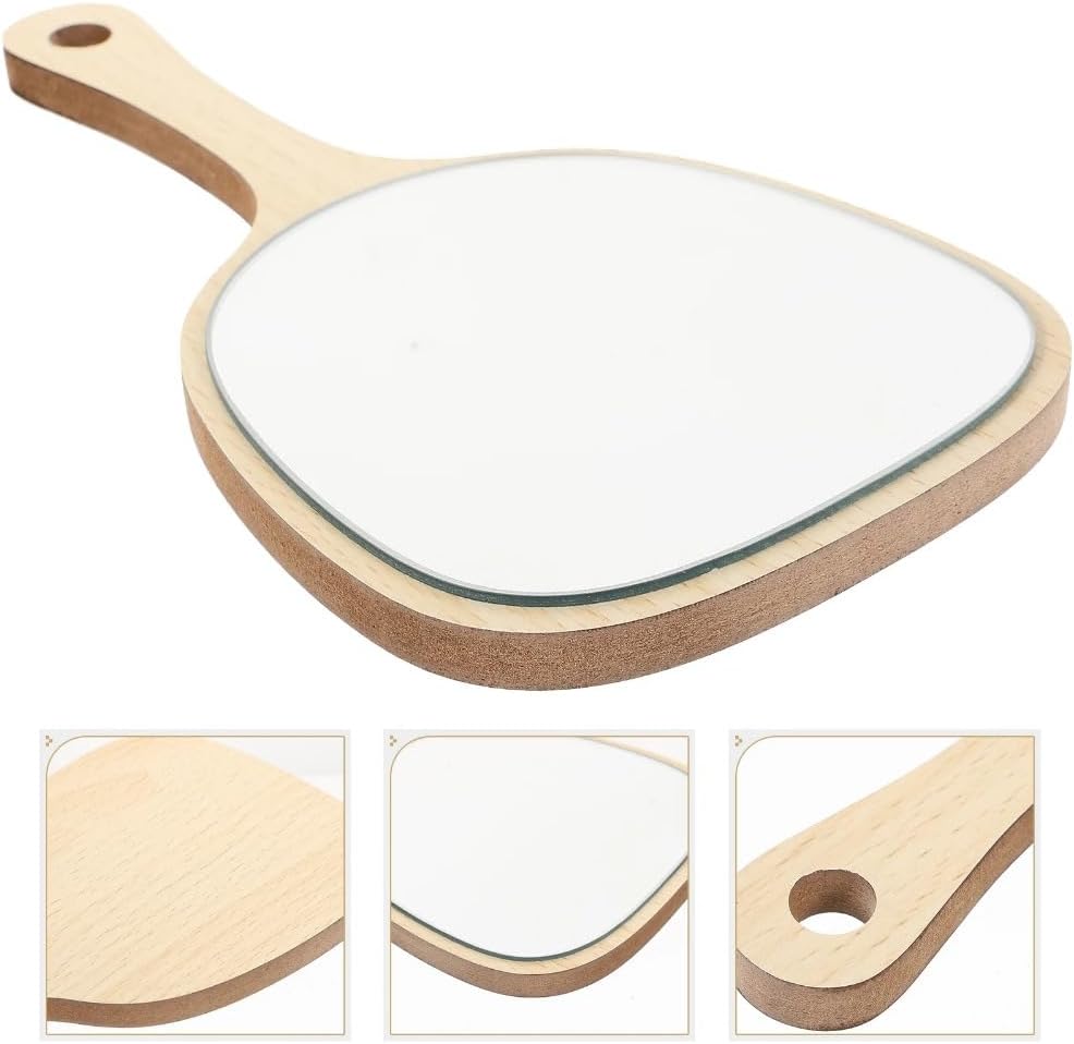 Bamboo Handheld Mirror - Wall Mounted Portable Vanity Mirror