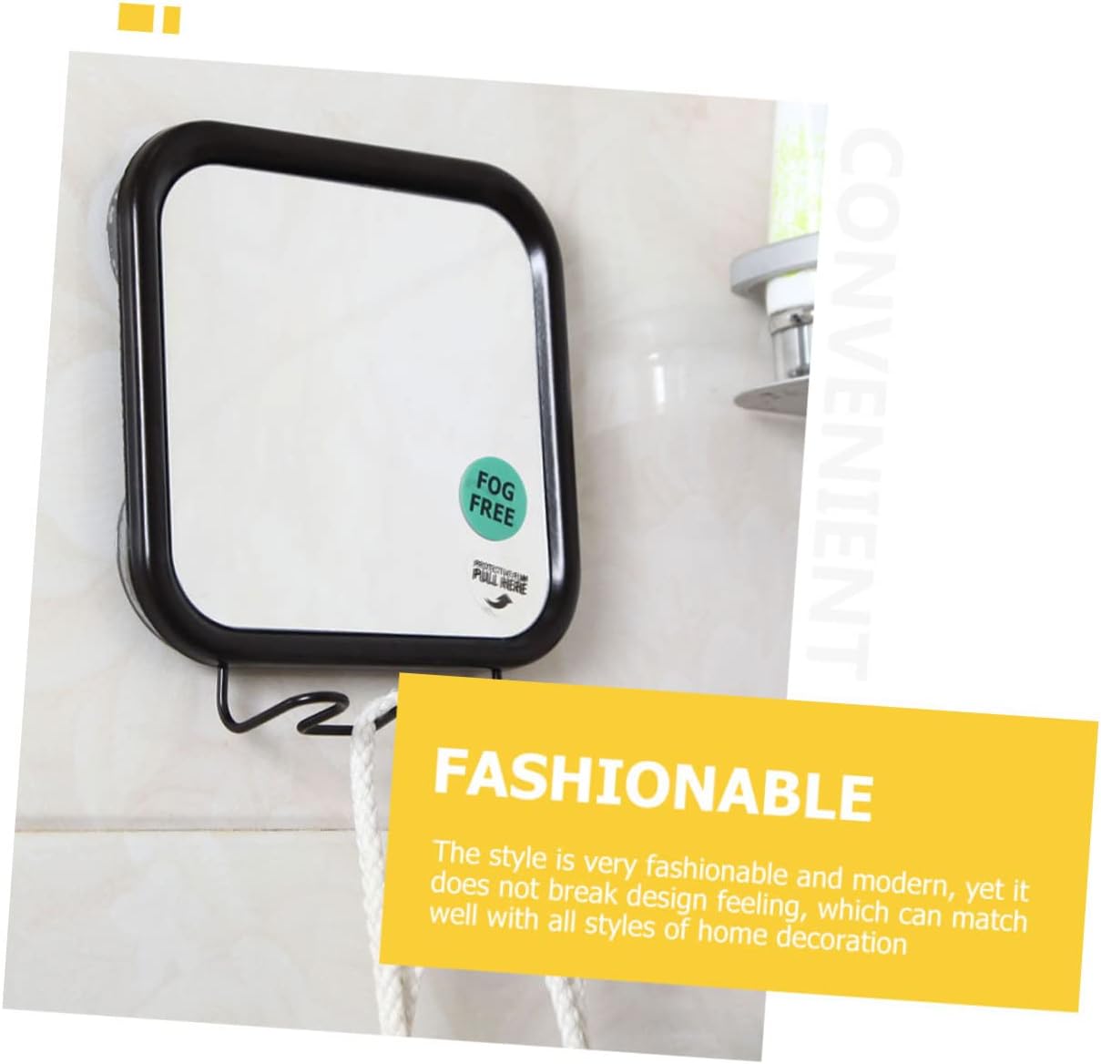 Happyyami Fogless Shower Mirror with Suction Cups