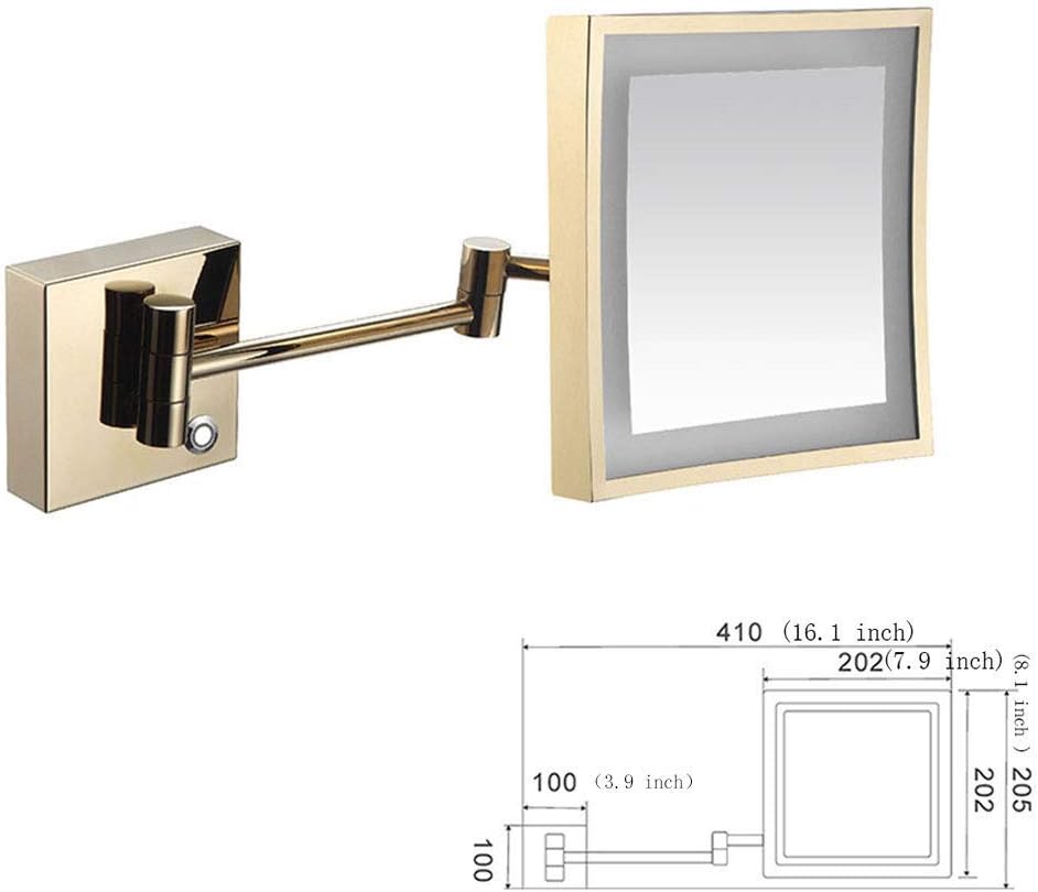 Wall Mounted Makeup Mirror with Lights 3X Magnification