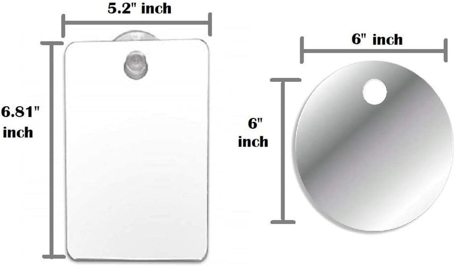 Acrylic Shower Shaving Mirror for Men Women Anti-Fog Travel