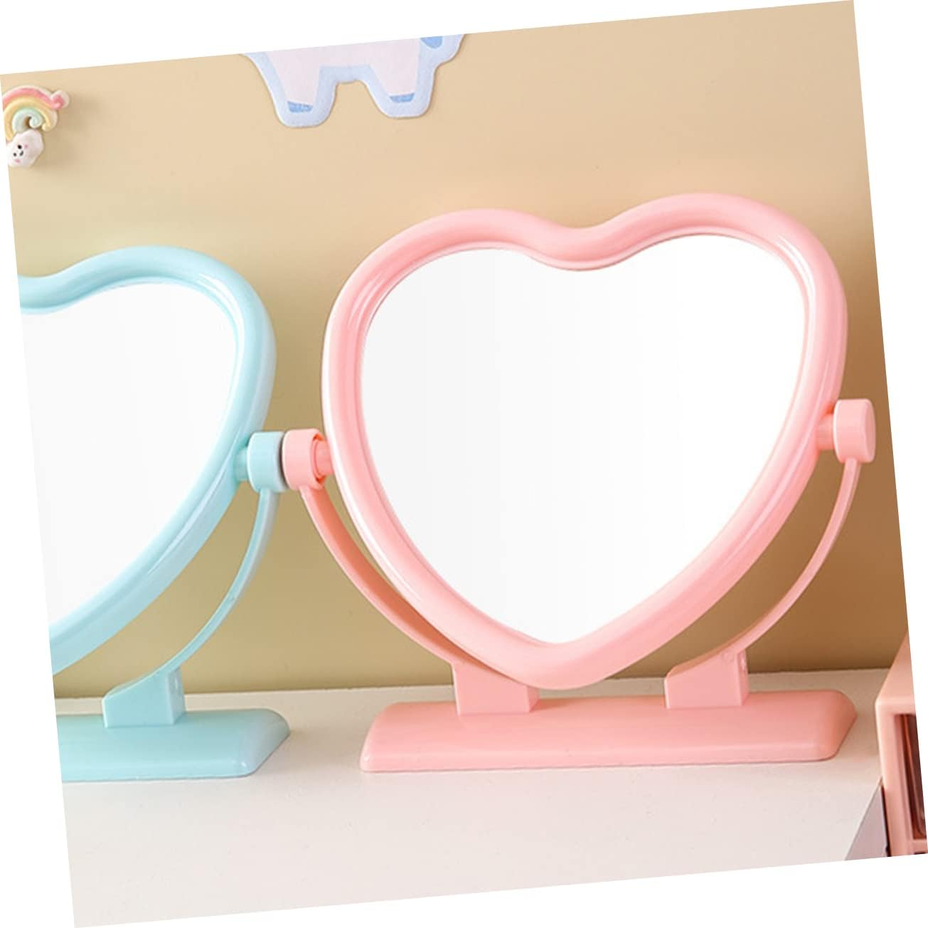 Heart Shaped Double Sided Rotatable Vanity Mirror