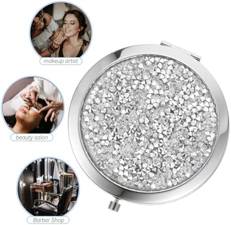LALAFINA Rhinestone Compact Mirror Double-Sided