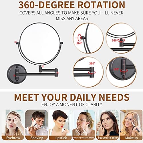 NOVOCE 8 Inch Adjustable Makeup Mirror with 3X Magnification