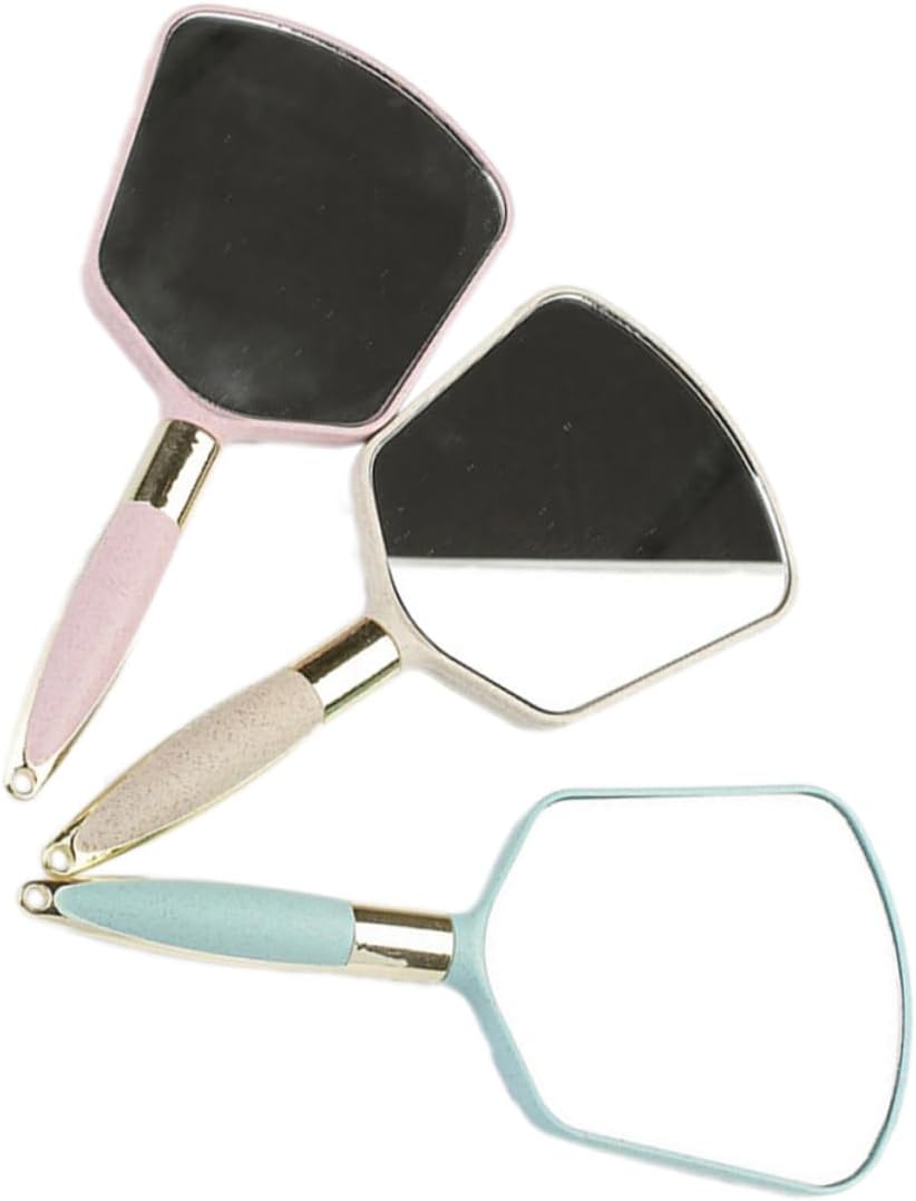 VINTORKY Ergonomic Handle Makeup Mirror Travel Portable Wall-Mounted with Hook