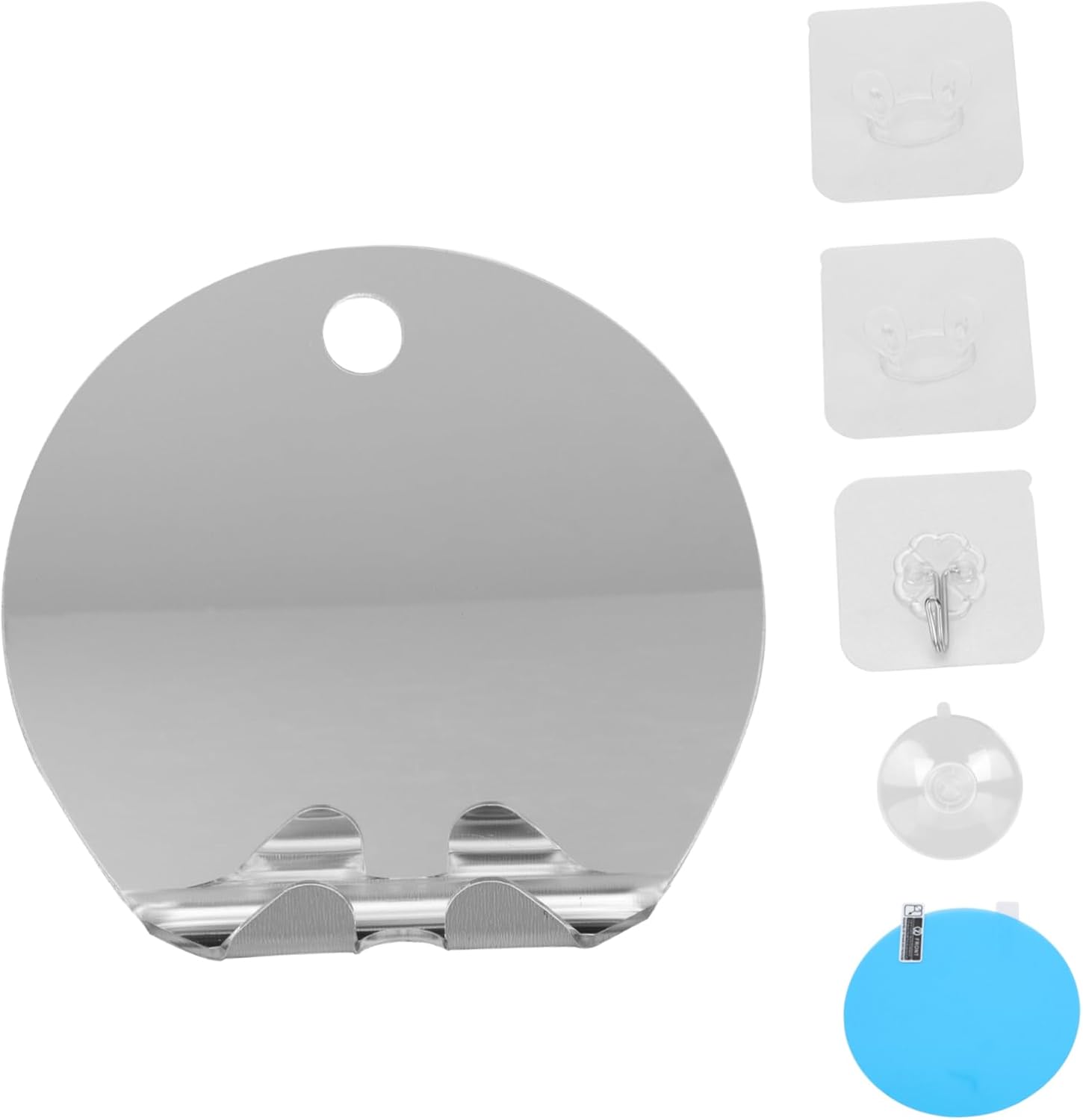 Portable Bathroom Mirror with Suction Cups and Anti-Fog Design