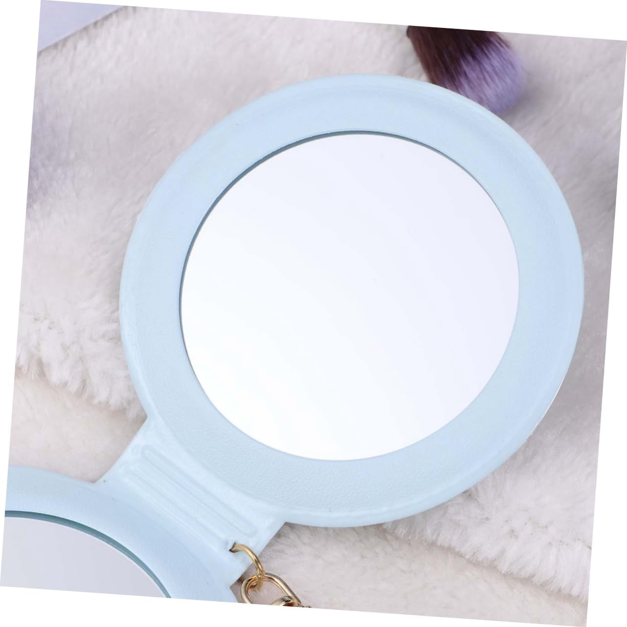 Angoily Mini Travel Makeup Mirror with PU Leather Frame