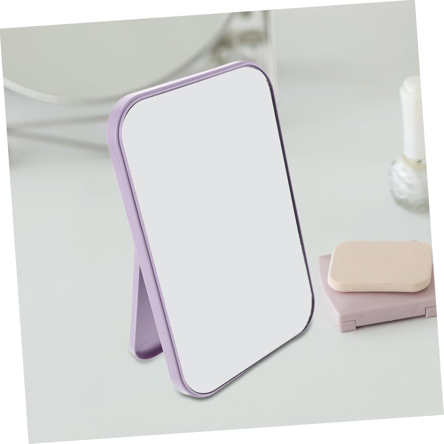 WRITWAA 2pcs Portable Makeup Mirror with Stand