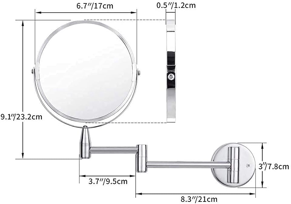 LCARY Wall Mounted Makeup Mirror 7 1X5X Magnification