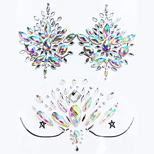 Kotbs Reusable Face Body Rhinestone Stickers