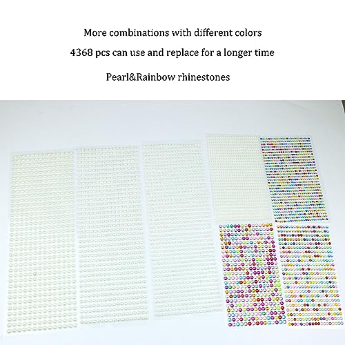 LAPOHI 4368 Pcs Rainbow Rhinestones Face Gems for Makeup Eyes