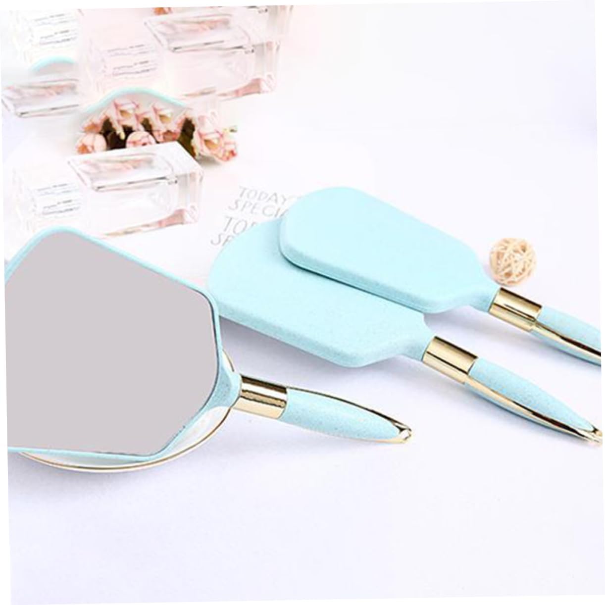 Handheld Makeup Mirror with Handle for Travel and Home Use