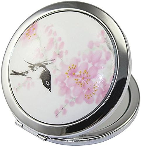 ADAMAI Cute Chinese Landscape Flower Bird Handhold Cosmetic Mirror