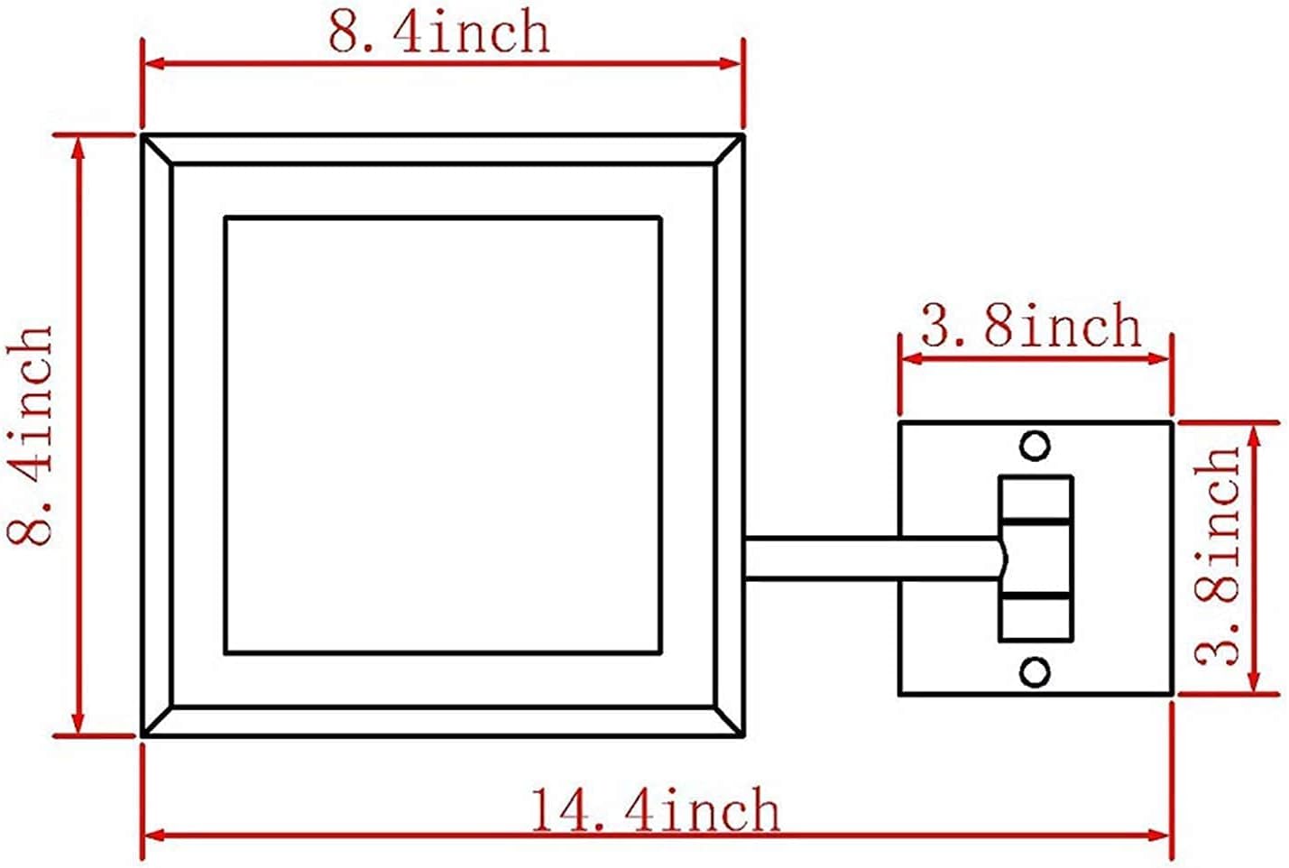 DEIHGE 8 Inch LED Brass Makeup Mirror with 360 Rotation