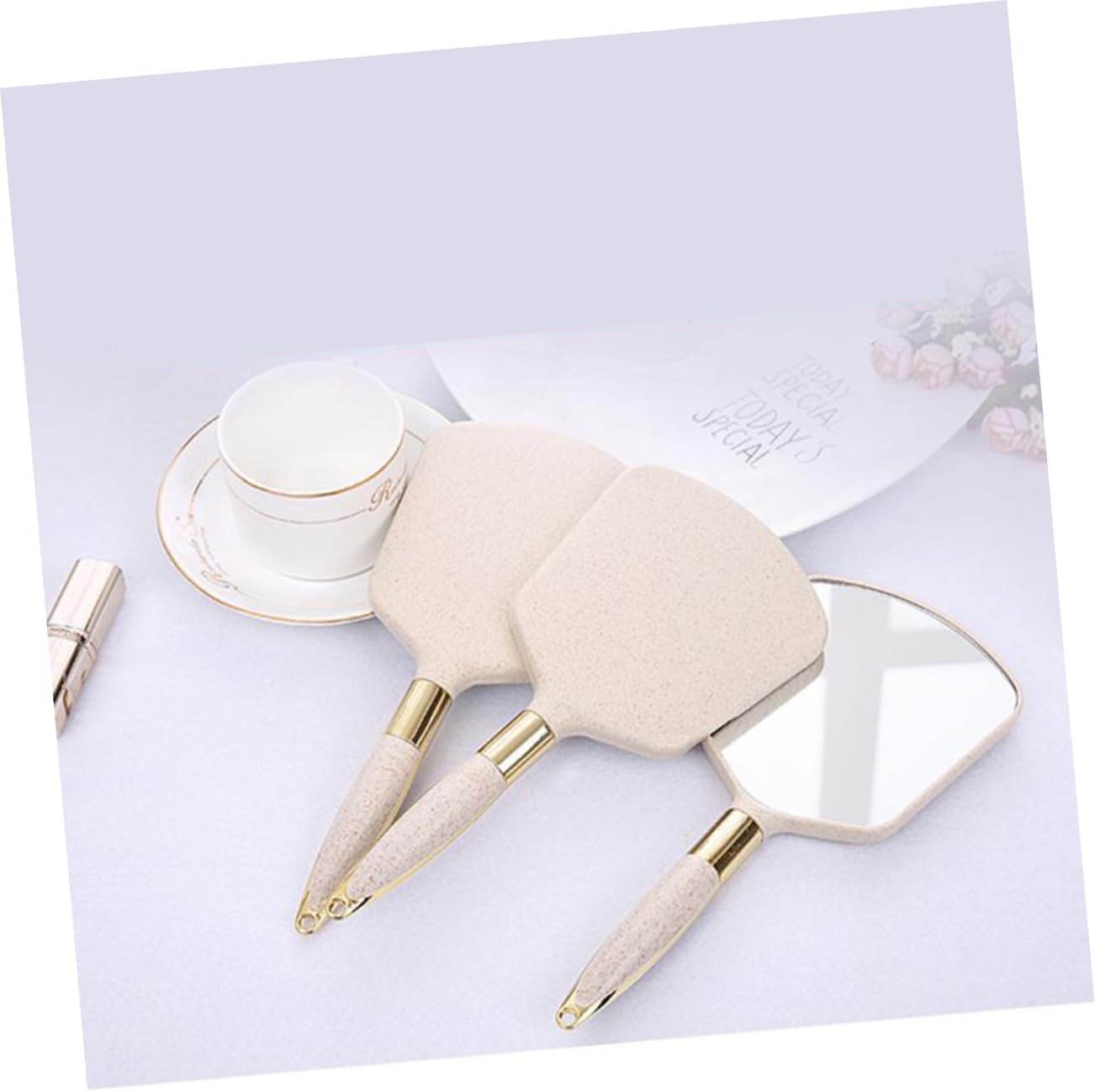 BESTYASH Handheld Vanity Mirror with Hook for Travel and Home Use
