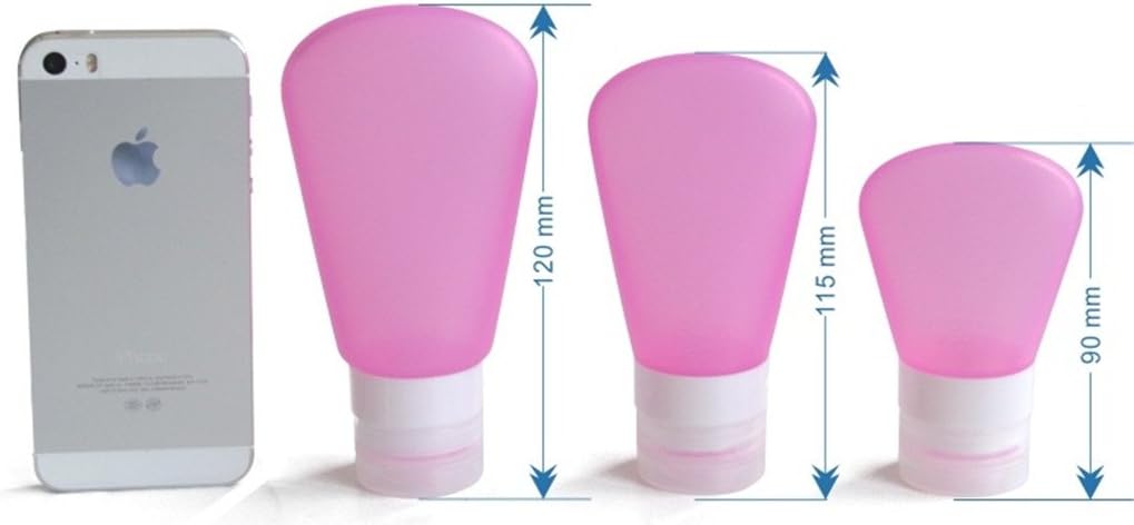 3 Pack Food Grade Squeeze Silicone Travel Bottles - 125OZ Pink White Blue