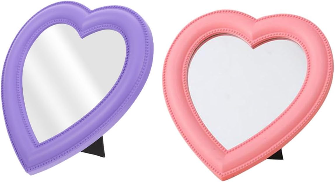 VANZACK Heart-Shaped Vanity Mirror Set for Desk and Wall 1