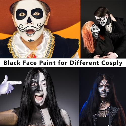 Wismee Black and White Face Body Paint Set