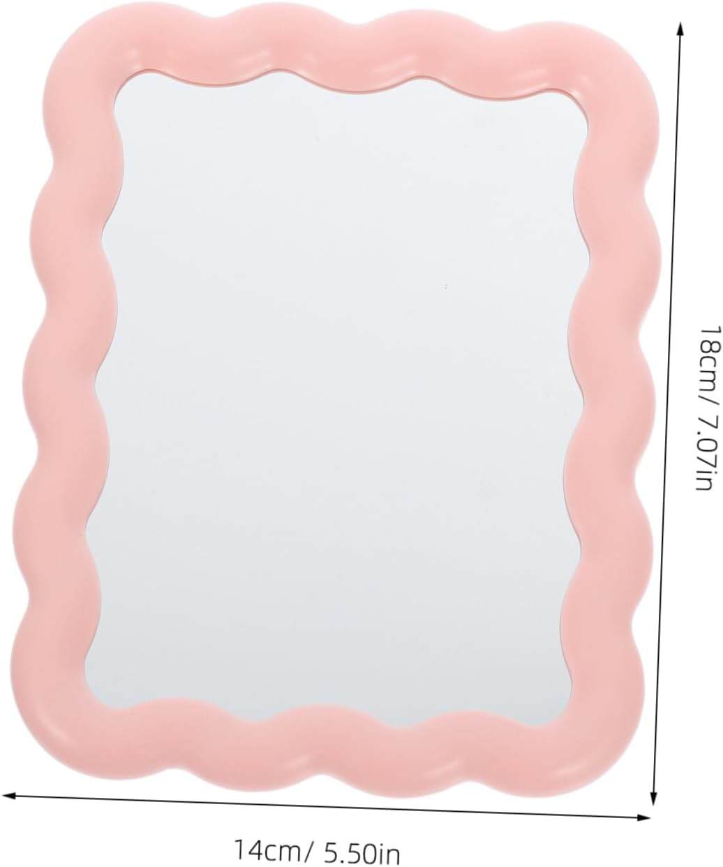 Wave Shaped Makeup Mirror with Stand for Travel and Home Use