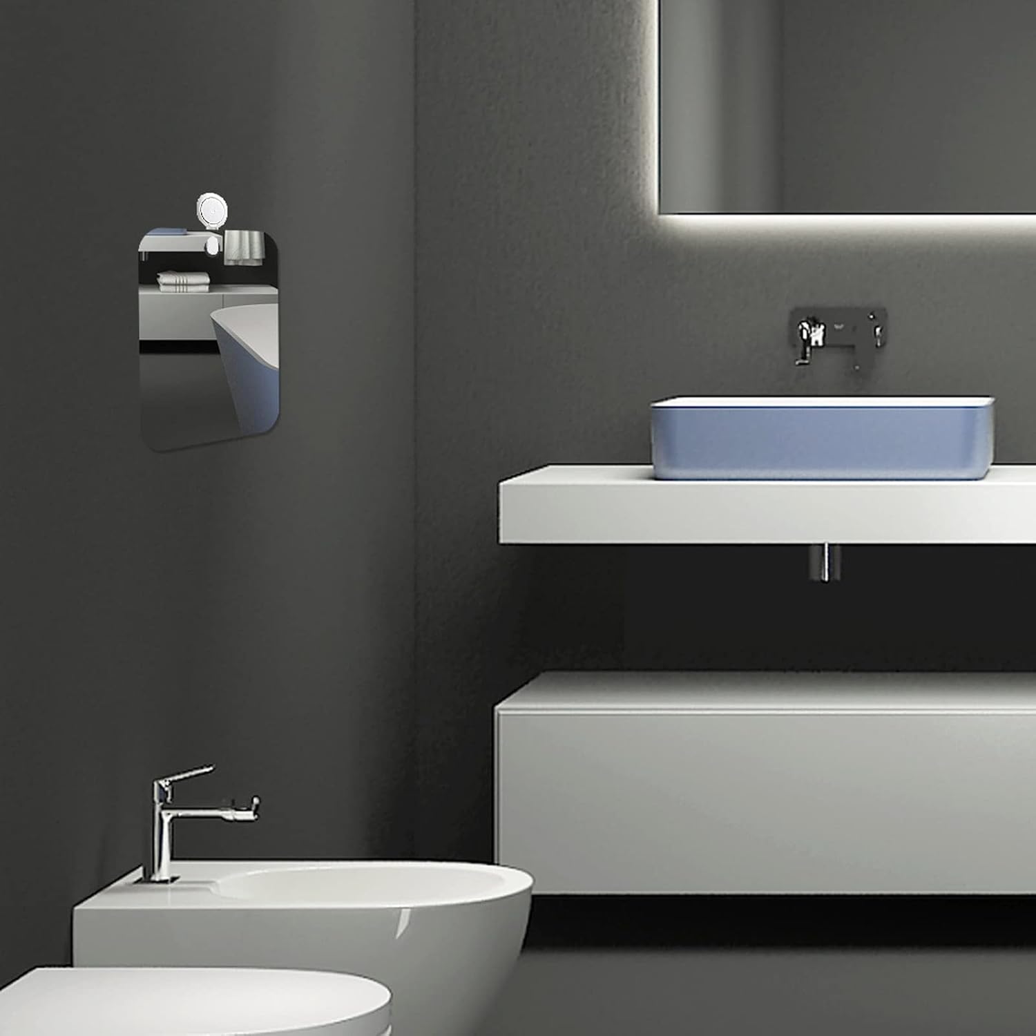 Acinkeety Acrylic Shower Mirror - Portable Wall Hanging Shave Mirror