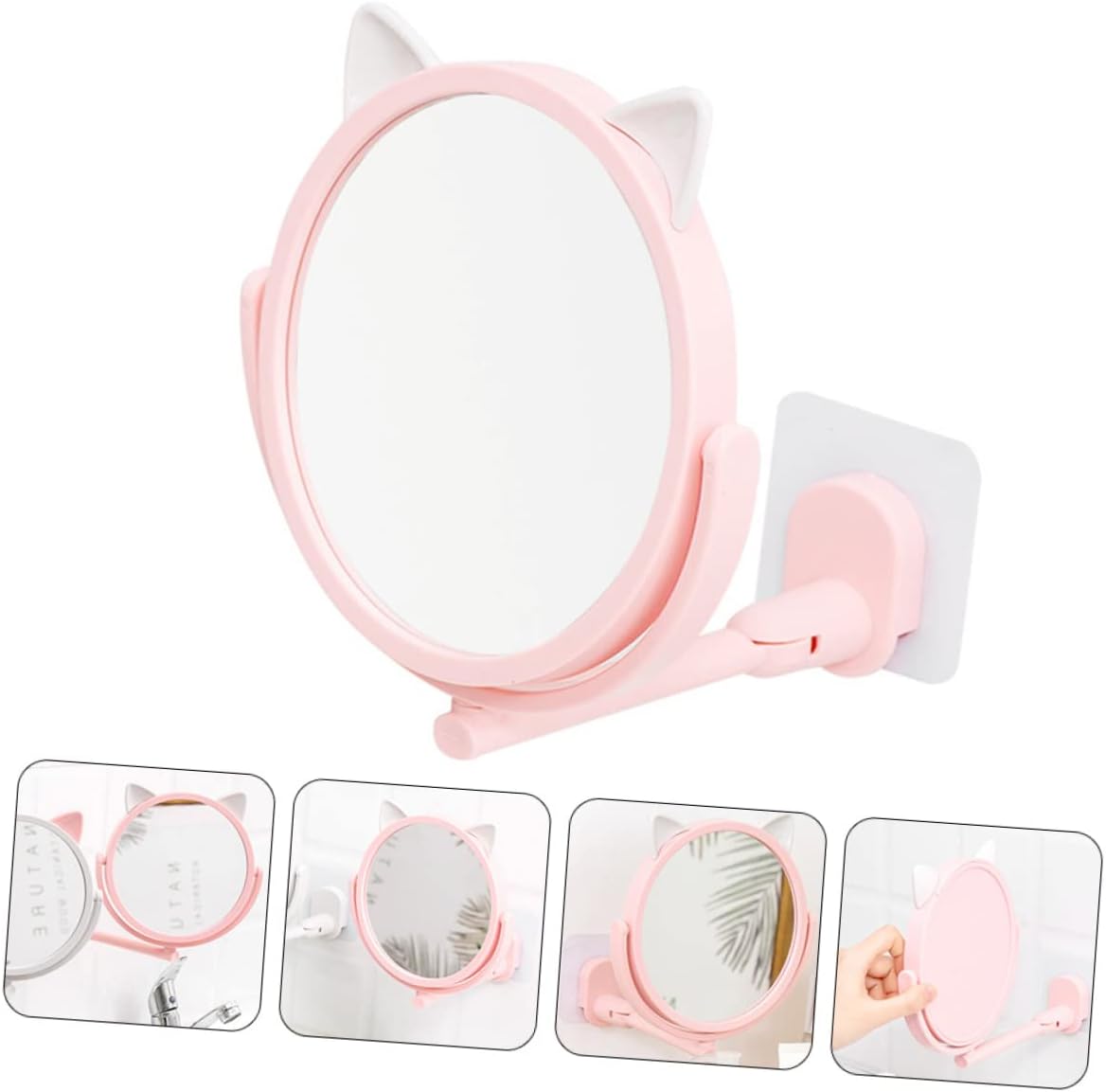 Wall-Mounted Folding Mirror for Bathroom and Vanity Use