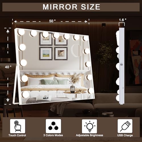 NEUWEABY Vanity Mirror with 15 LED Lights