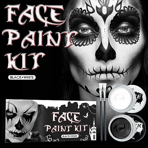 Felico Halloween Black White Face Paint Kit