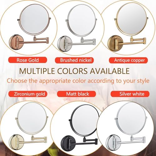 8 Wall Mounted Makeup Mirror with 3X5X10X Magnification 1